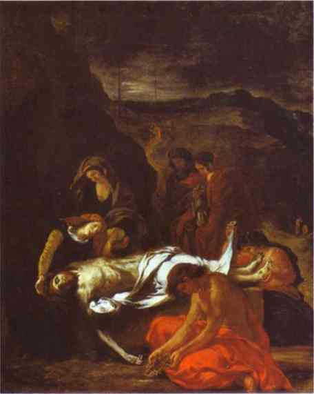 Oil painting:The Entombment of Christ. 1848