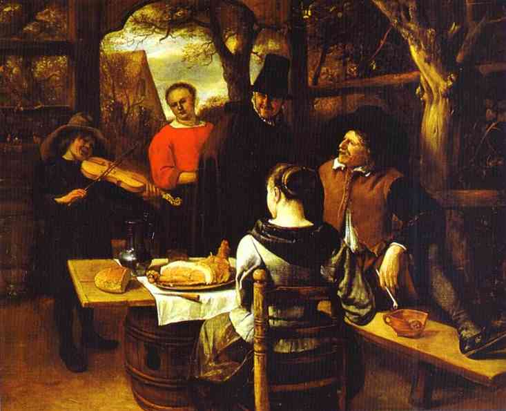 Oil painting:The Meal. c. 1650