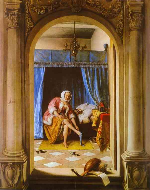 Oil painting:The Morning Toilet. 1663