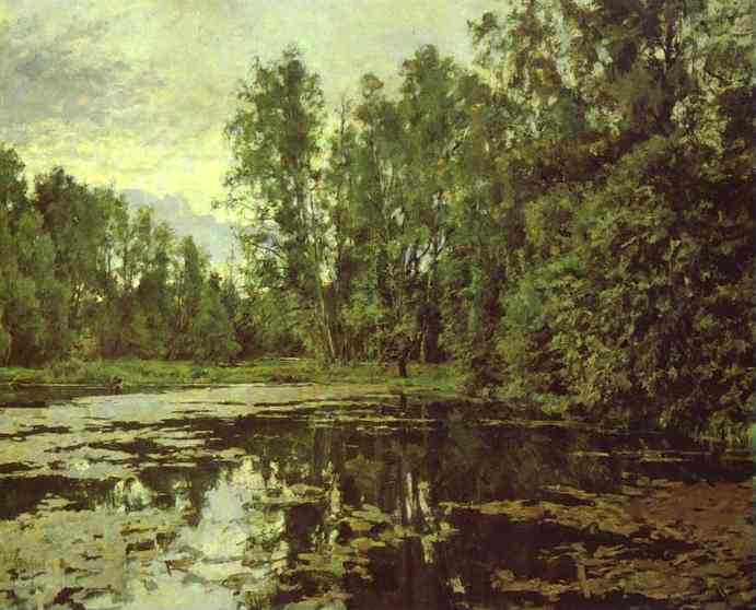 Oil painting:The Overgrown Pond. Domotcanovo. 1888