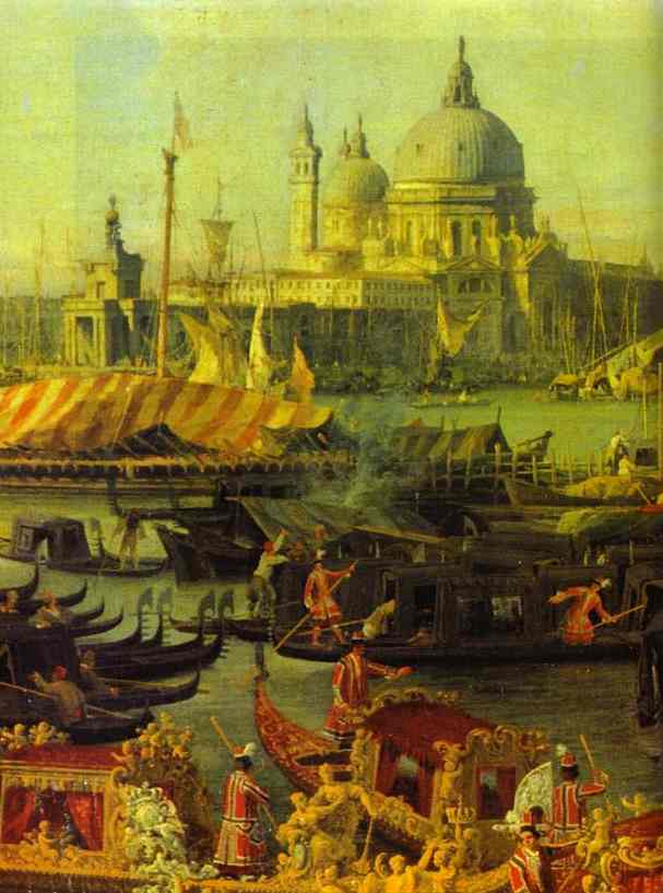 Oil painting:The Reception of the French Ambassador in Venice. Detail. 1740