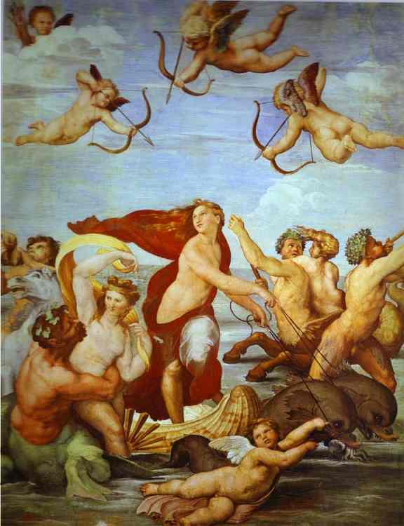 Oil painting:The Triumph of Galatea. c. 1511