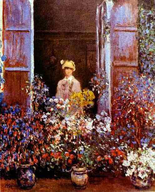 Camille Monet at the Window 1873.