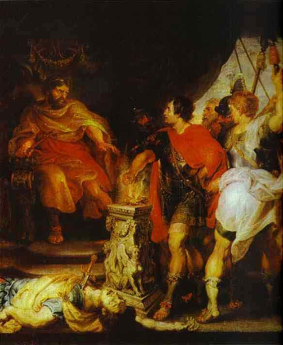Peter Paul Rubens and Anthony van Dyck. Mucius Scaevola Before Porsenna. 1620