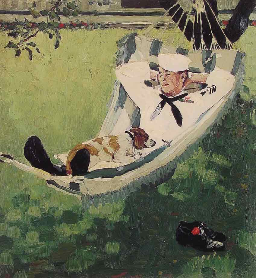 Study for home on Leave,1945