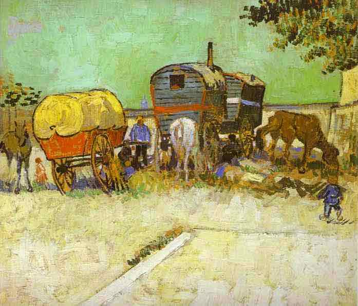 The Caravans, Gypsy Camp near Arles. 1888