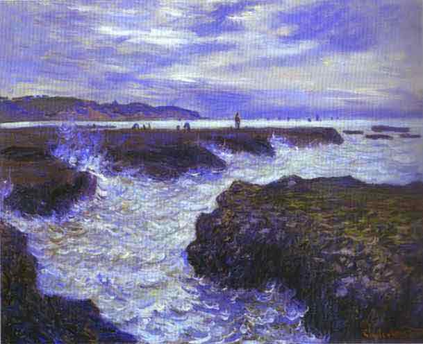 The Rocks near Pourville at Ebb Tide 1882.