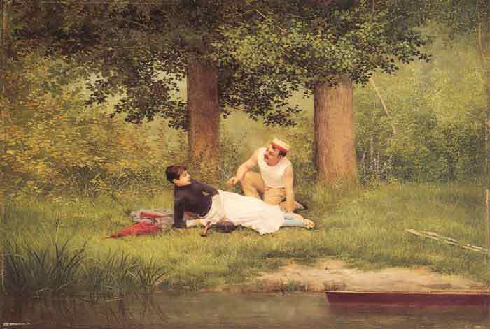 Oil painting for sale:The Flirtation, 1885