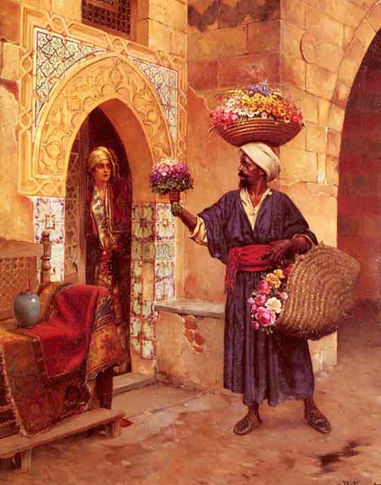 Oil painting for sale:Le Marchand De Fleurs [The Flower Merchant]