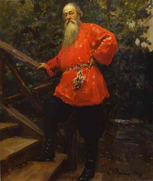 Oil painting:Portrait of the Art Critic Vladimir Stasov. 1889