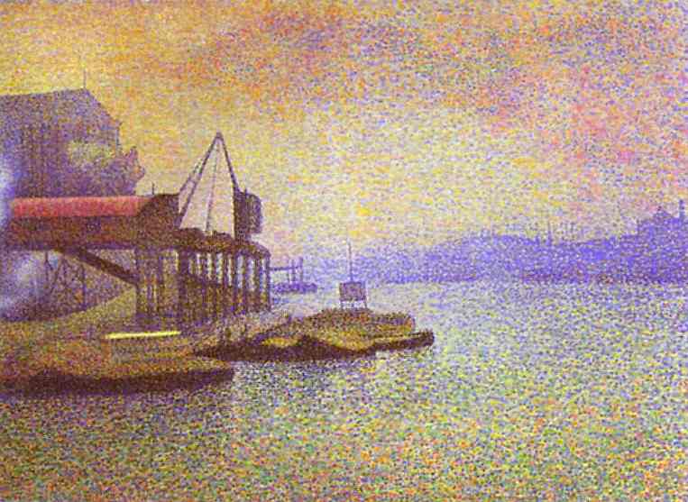 Oil painting:View of the Thames. 1892