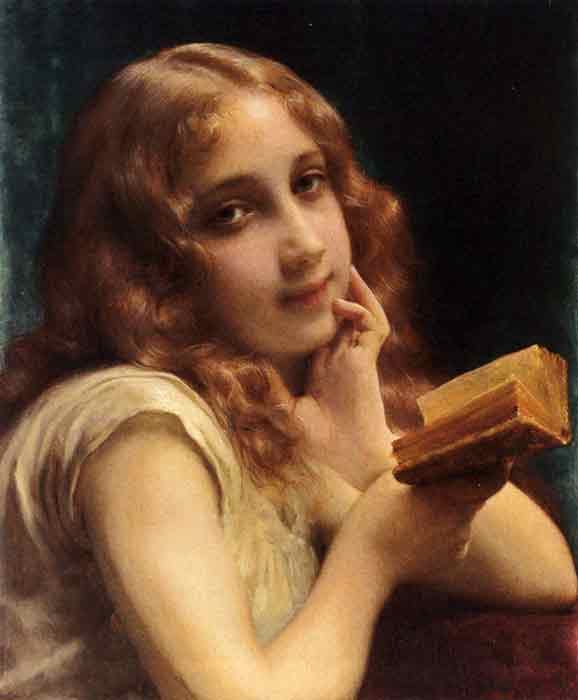 Oil painting for sale:A Little Girl Reading