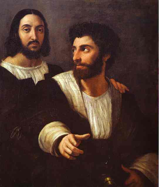 Oil painting:Self-Portrait with a Friend. 1517