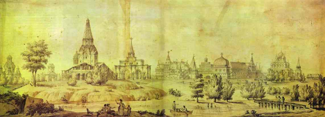 Oil painting:View of Kolomenskoe. 1795