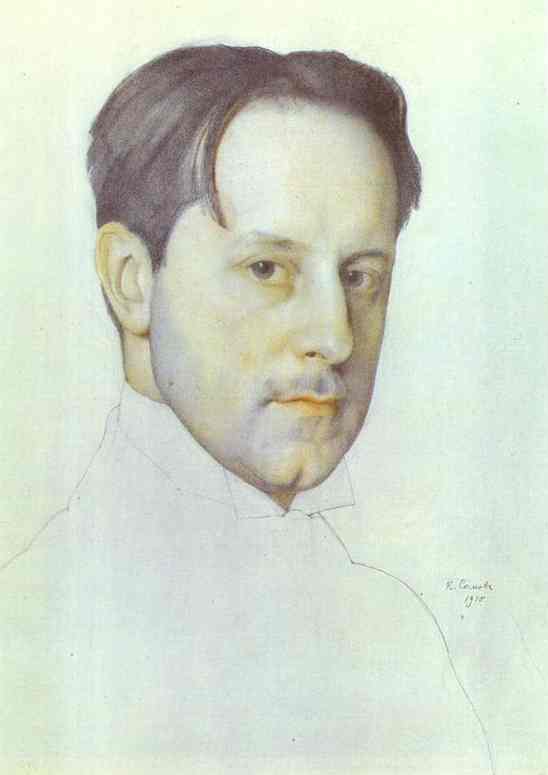 Oil painting:Portrait of the Artist M. Dobuzhinsky. 1910