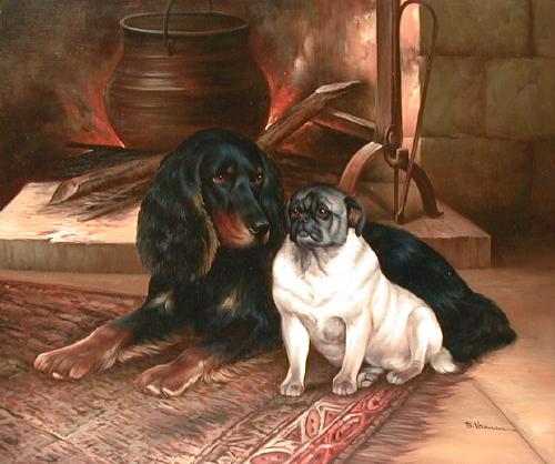 Oil painting for sale:dogs-006