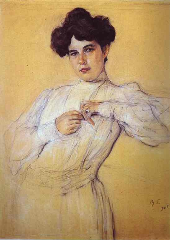 Oil painting:Portrait of Maria Botkina. 1905