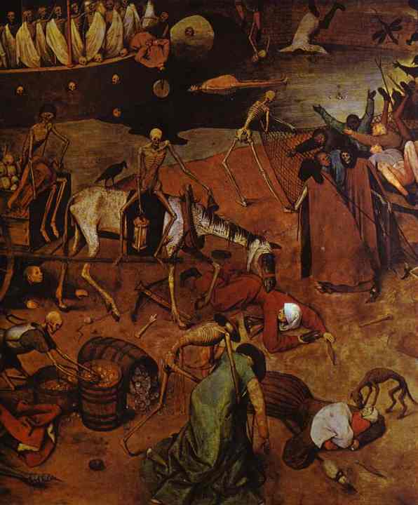 Oil painting:The Triumph of Death. Detail. c. 1562