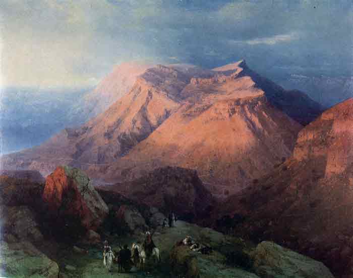 Oil painting for sale:The Aul of Gunib, Daghestan, 1869