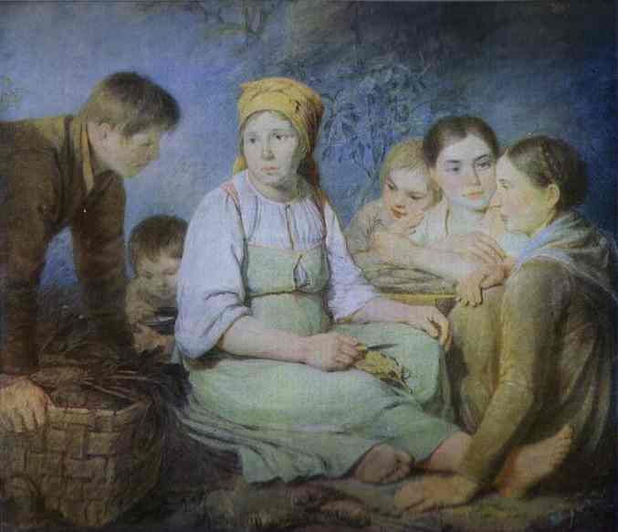 Oil painting:Cleaning of the Beet. 1820