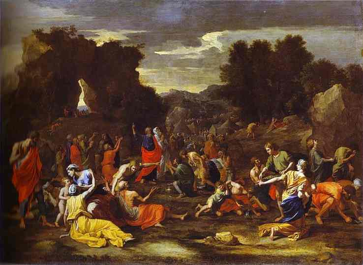 Oil painting:Gathering of Manna. 1640