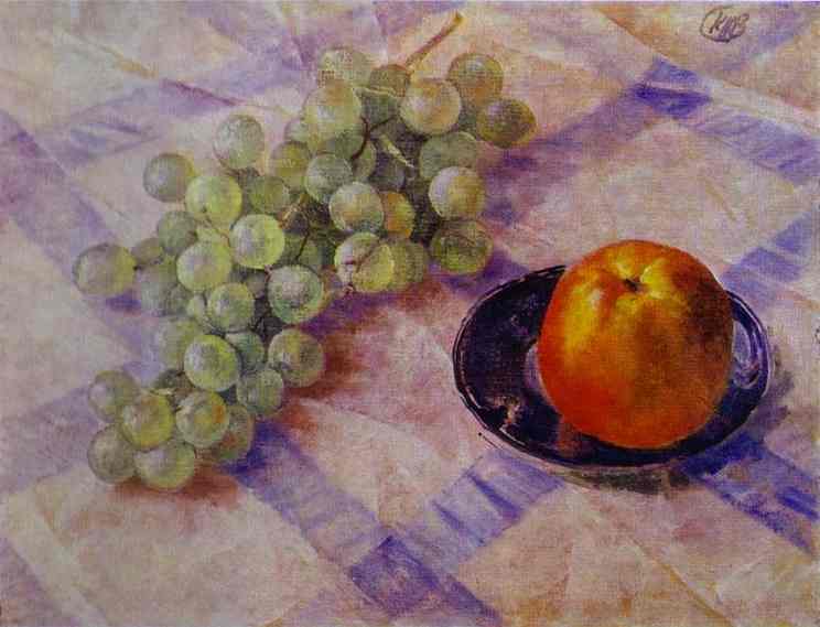 Oil painting:Grains and Apple. 1921