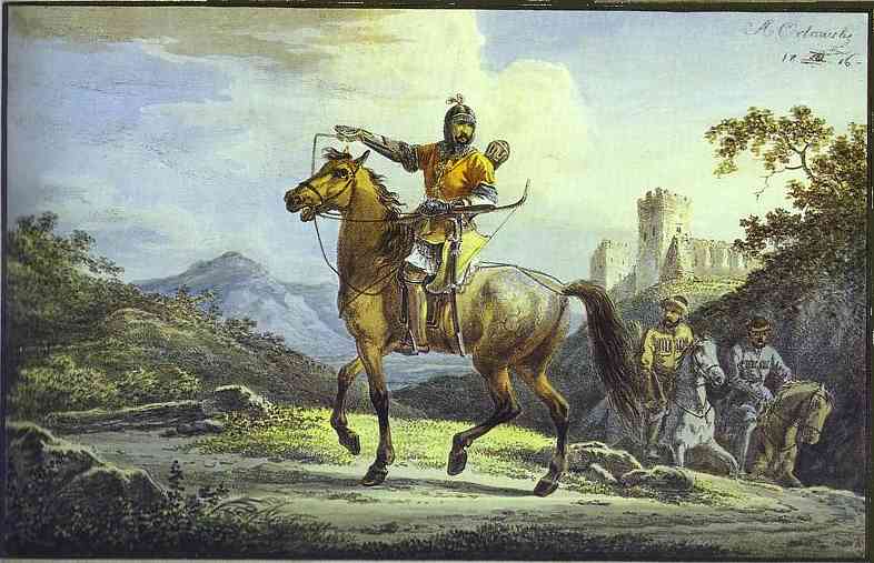 Oil painting:Horsemen. 1816