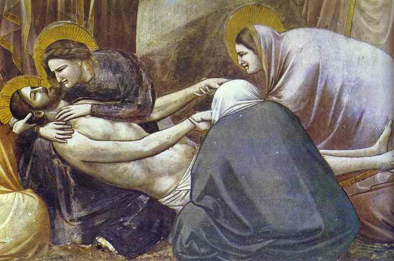 Oil painting:Lamentation. Detail. 1304