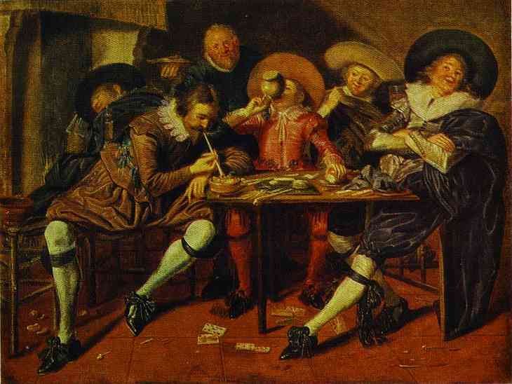 Oil painting:Merry Company in a Tavern.