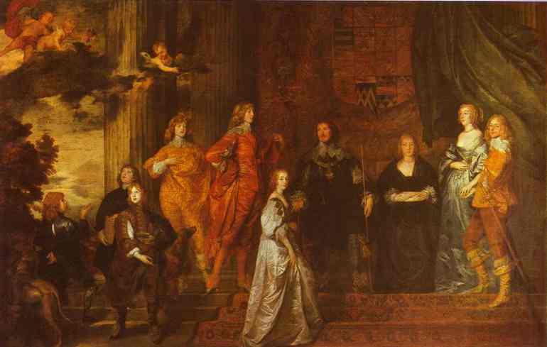 Oil painting:Philip, 4th Earl of Pembroke and His Family. 1630