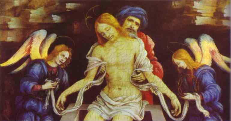 Oil painting:Pieta. c.1490