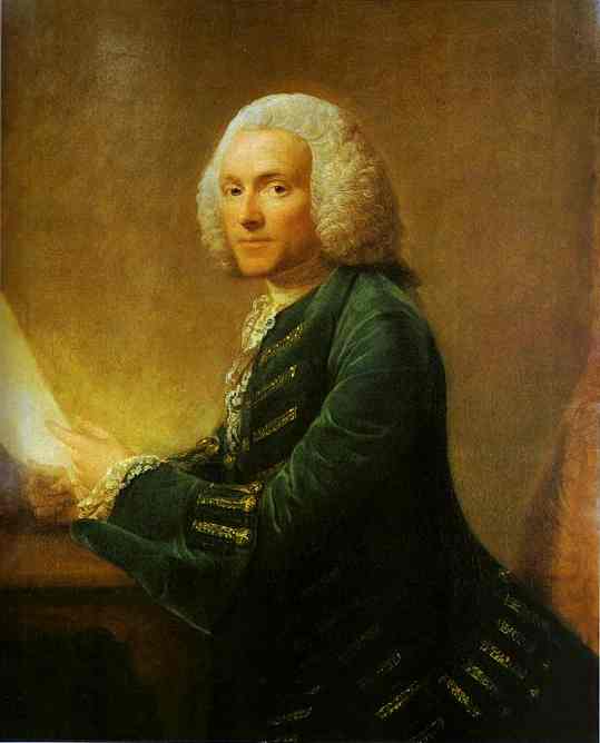 Oil painting:Portrait of Dr. William Hunter. c.1760