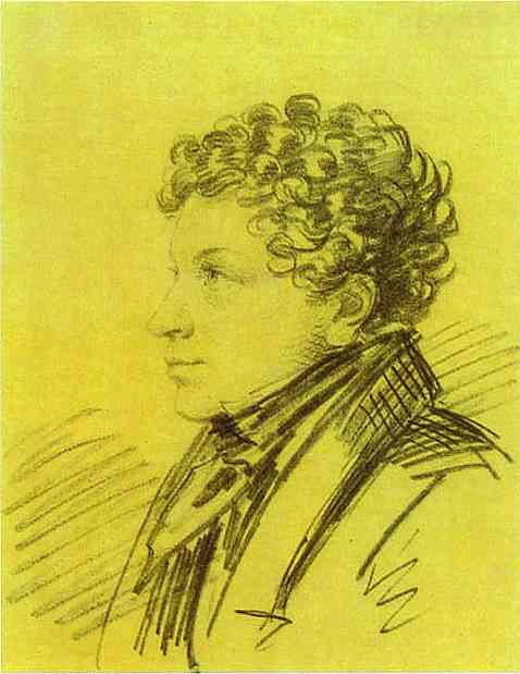 Oil painting:Portrait of Leo Pushkin. Early 1820
