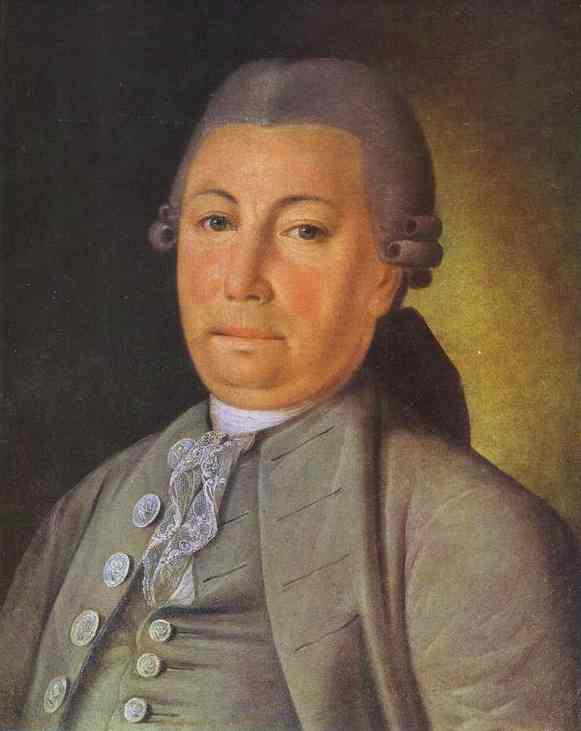 Oil painting:Portrait of Prokofy Akulov at the Age of 62. 1775