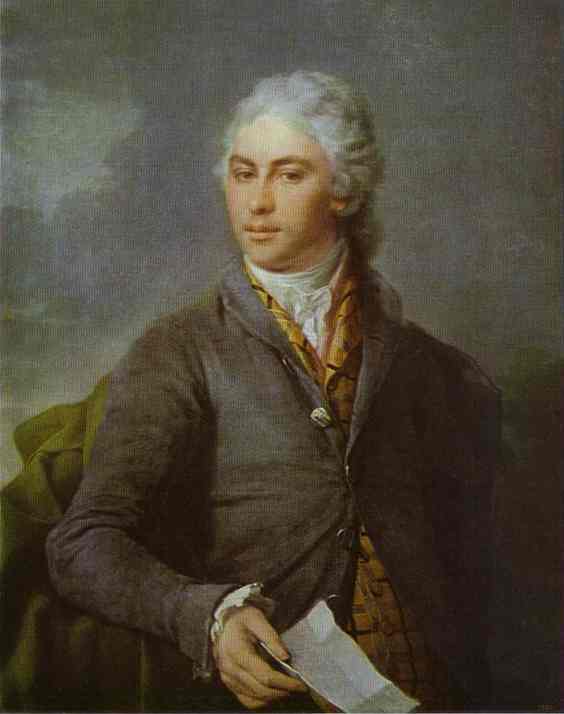 Oil painting:Portrait of Y. I. Bilibin. 1801