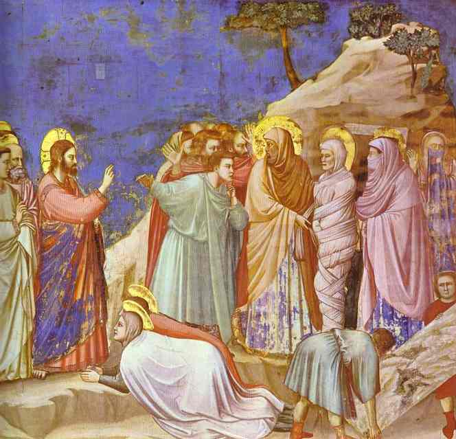 Oil painting:Raising of Lasarus. 1304