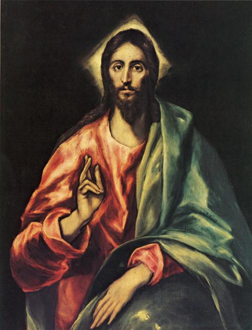 Oil painting:Saviour. c. 1610-1614