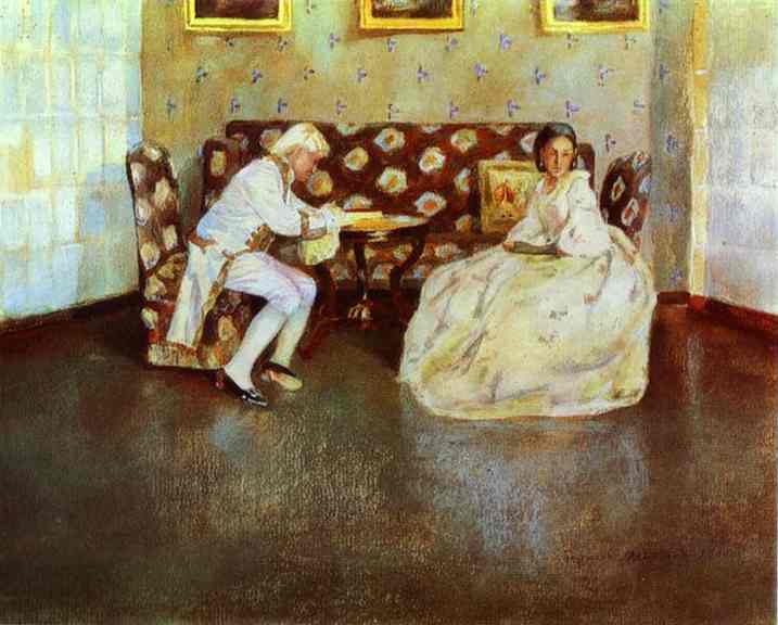 Oil painting:Silence (Indoors). 1900