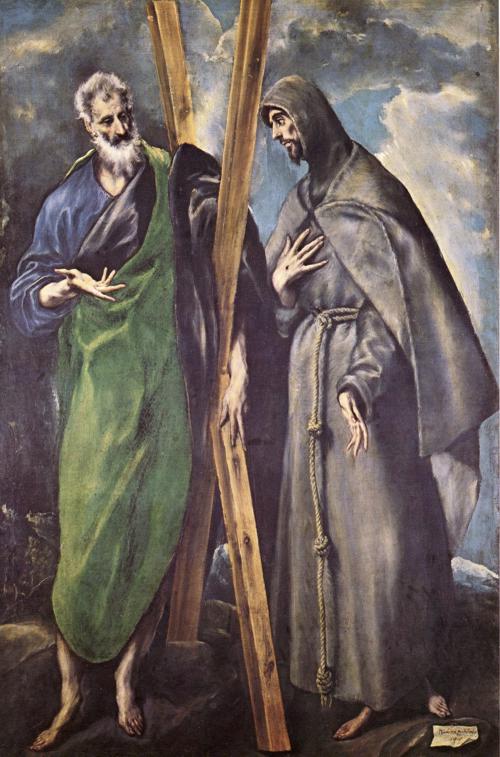 Oil painting:St. Andrew and St. Francis. c. 1590-1595