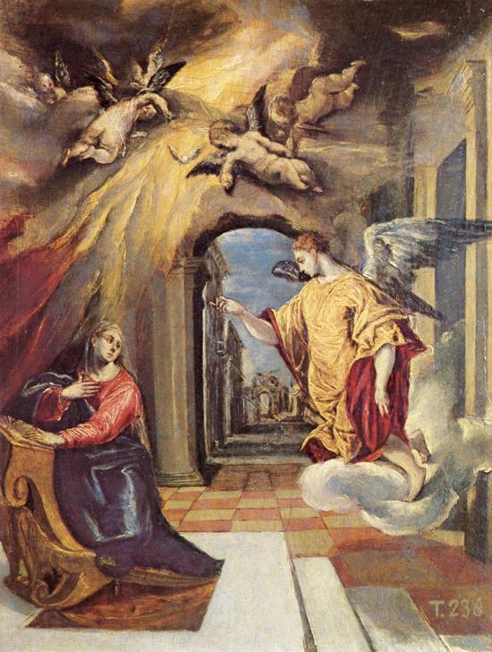 Oil painting:The Annunciation. 1570