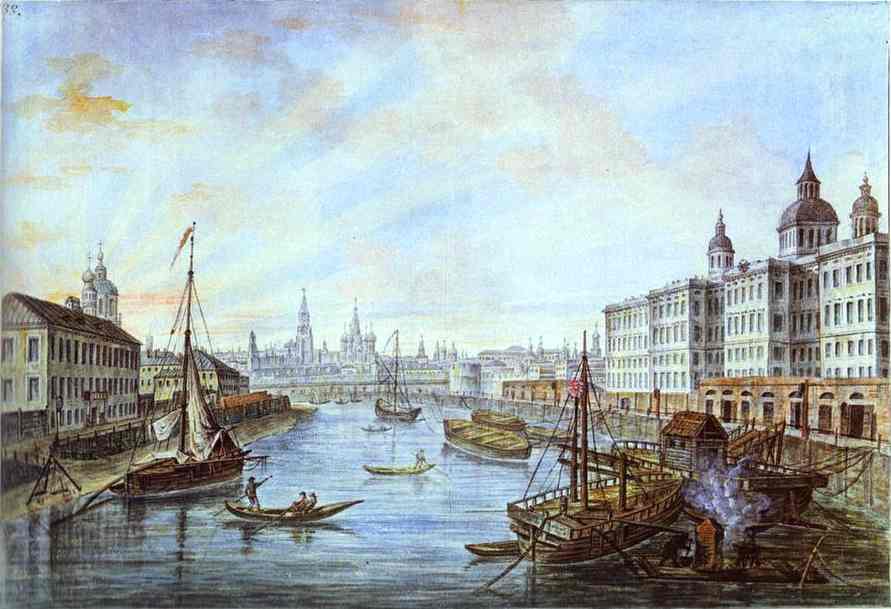 Oil painting:The Foundling Hospital in Moscow.1800