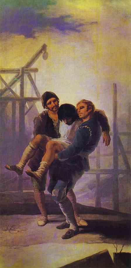 Oil painting:The Injured Mason. 1786