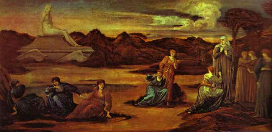Oil painting:The Passing of Venus. c. 1875