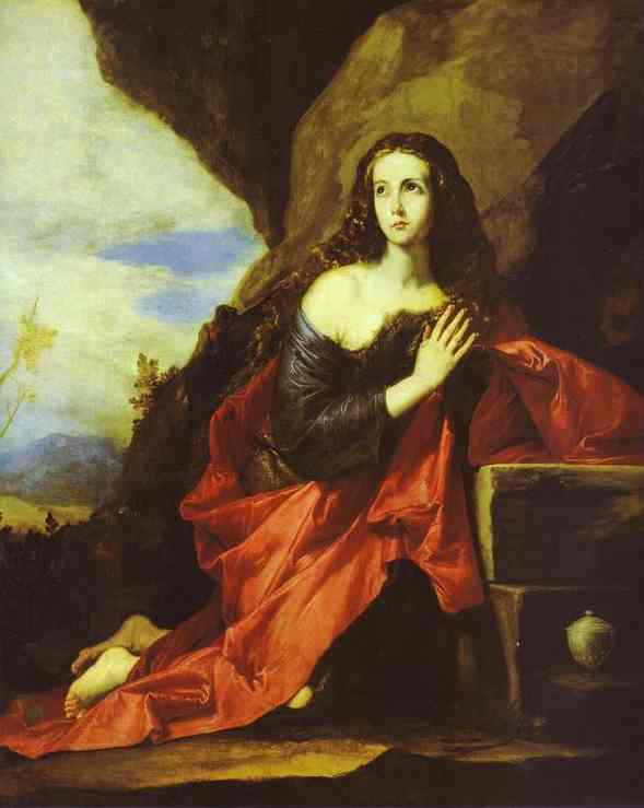 Oil painting:The Penitent Magdalen. 1641