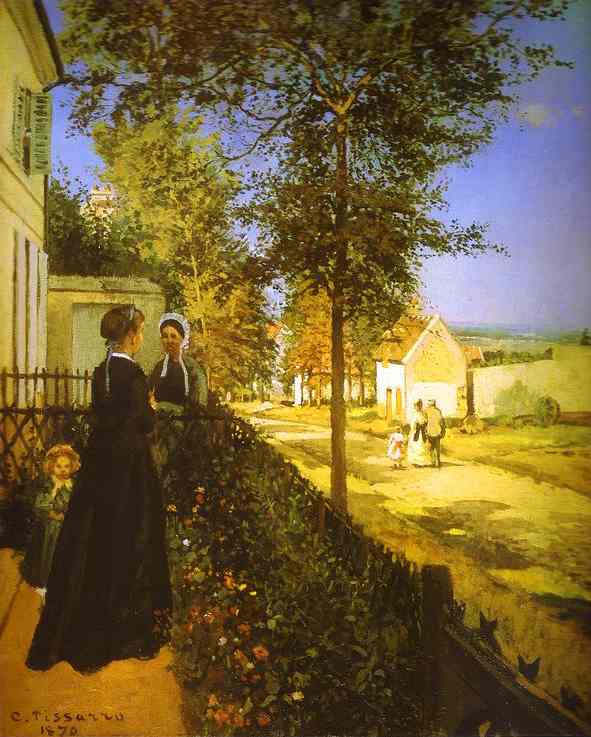 Oil painting:The Road from Versailles at Louveciennes. 1870