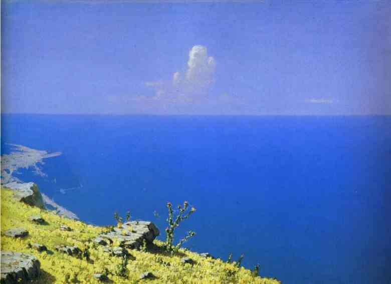 Oil painting:The Sea. The Crimea. 1898