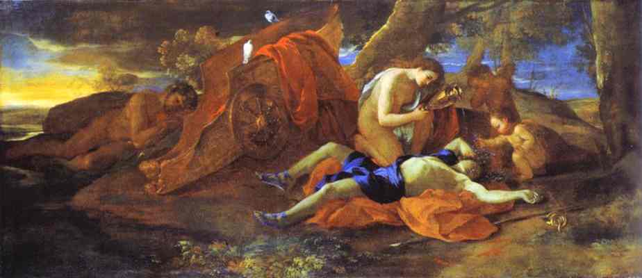 Oil painting:Venus Lamenting over Adonis. 1628