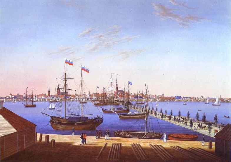 Oil painting:Wilhelm Barth. View of Riga. 1810