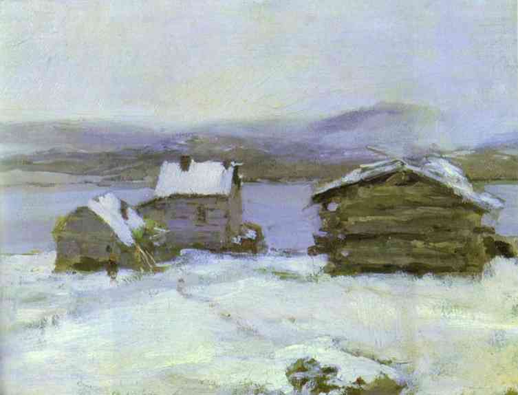 Oil painting: Winter in Lapland. 1894