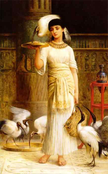 Oil painting for sale:Ale the Attendant of the Sacred Ibis in the Temple of Isis